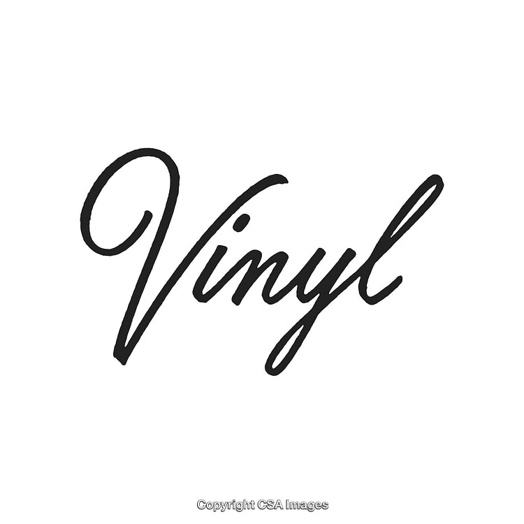 Stylized Handwritten Vinyl Text Design on a White Background