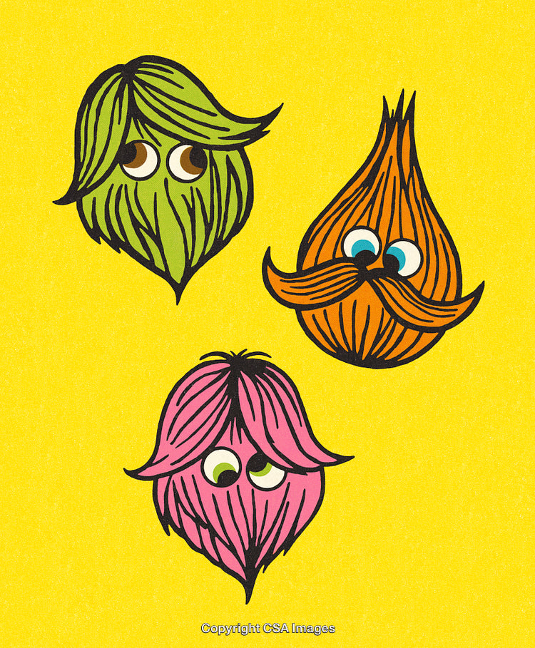 Colorful Cartoon Characters With Whimsical Expressions on a Bright Yellow Background