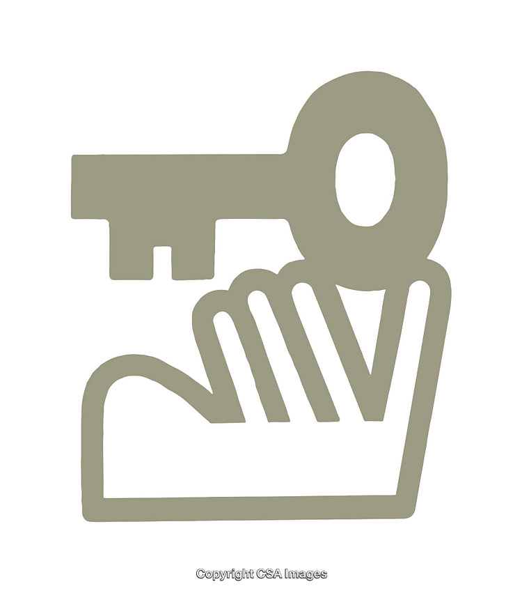 Simple Key Icon with Abstract Minimalist Outline Design