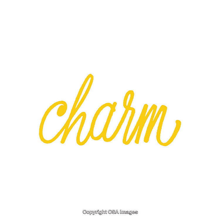 Yellow Handwritten Script Word Design on Clean White Background