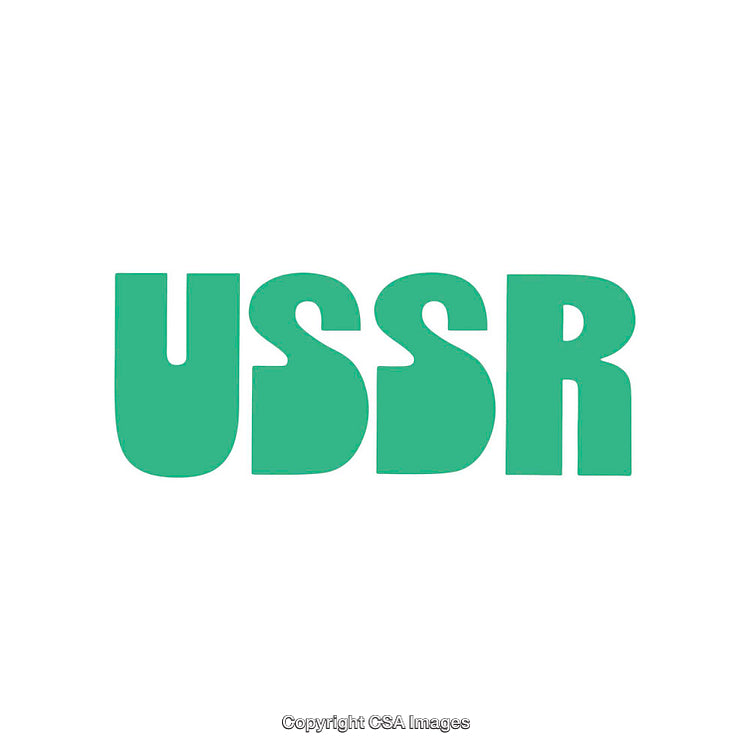 Green Bold Text Design Featuring the Letters USSR in Block Style