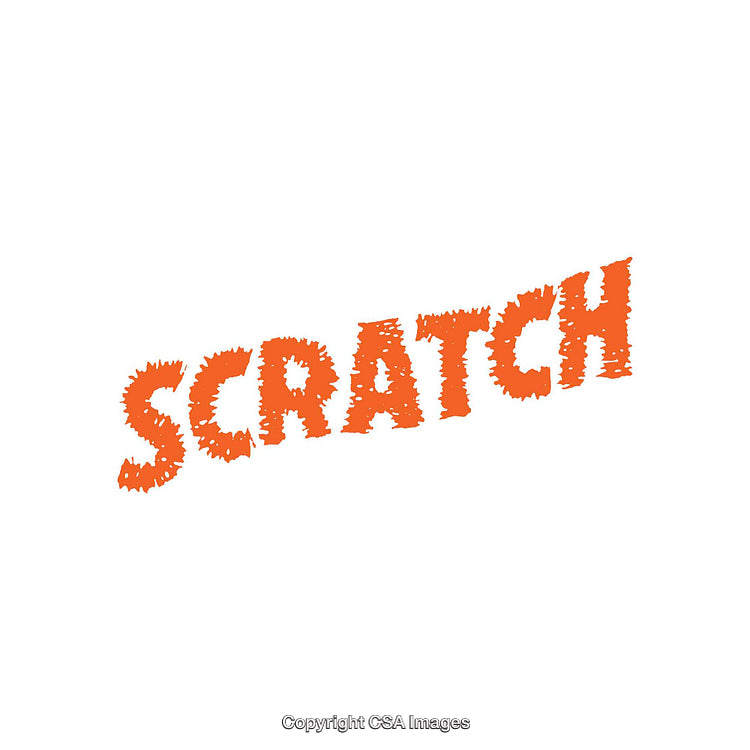 Bold Orange Text Graphic with Unique Scratch Texture Effect