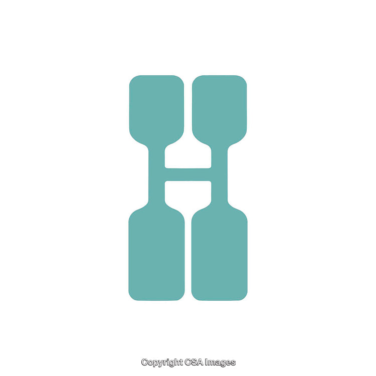 Stylized Hourglass Symbol in Aqua on White Background