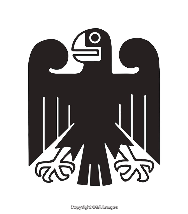 Black and White Line Art of a Traditional Bird Symbol