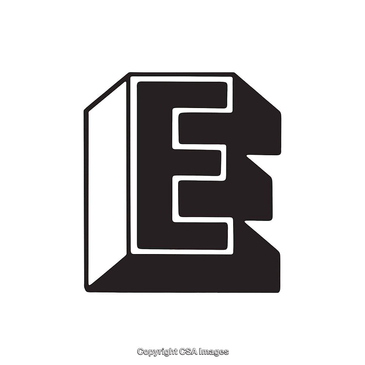 Bold Stylized 3D Letter E Logo Icon Design