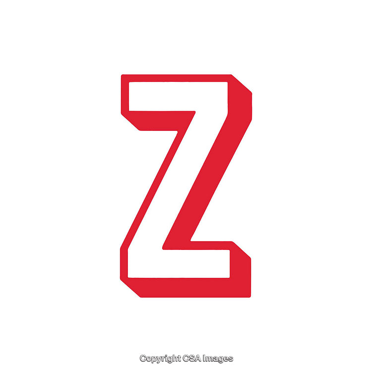 Bold Red Letter Z with White Background Design