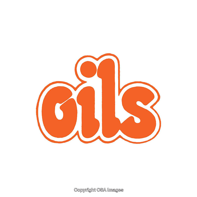 Bold Retro-Style Typography Design with Orange Text on White Background