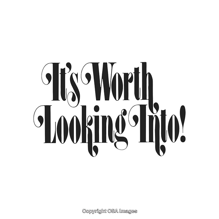 Elegant Typography Expressing Intrigue with Stylishly Curved Letters on White Background