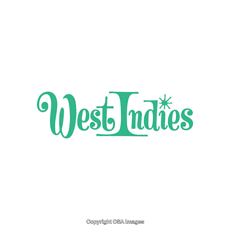 Stylized Typography Design Featuring 'West Indies' in Green
