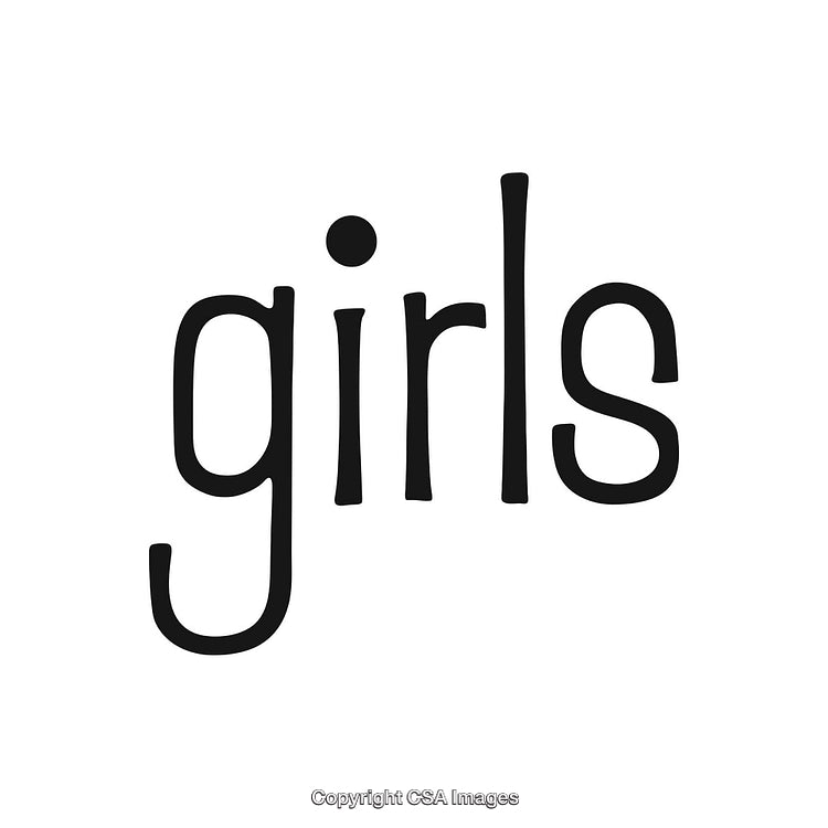 Stylish Black Text Depicting the Word 'Girls' on a Clean White Background
