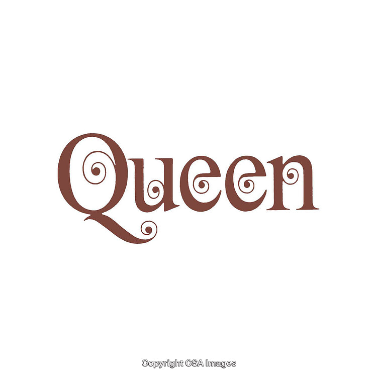 Elegant Script Typography Displaying the Word 'Queen' in Decorative Styling