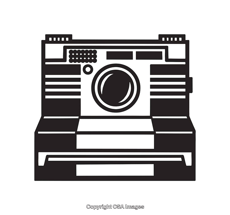 Retro Black And White Camera Illustration With Vintage Aesthetic