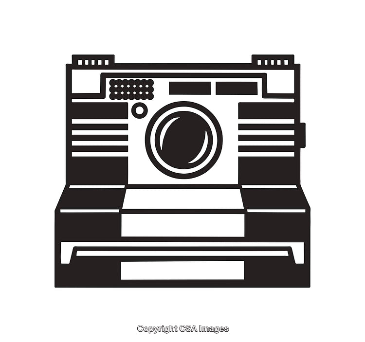 Retro Black And White Camera Illustration With Vintage Aesthetic