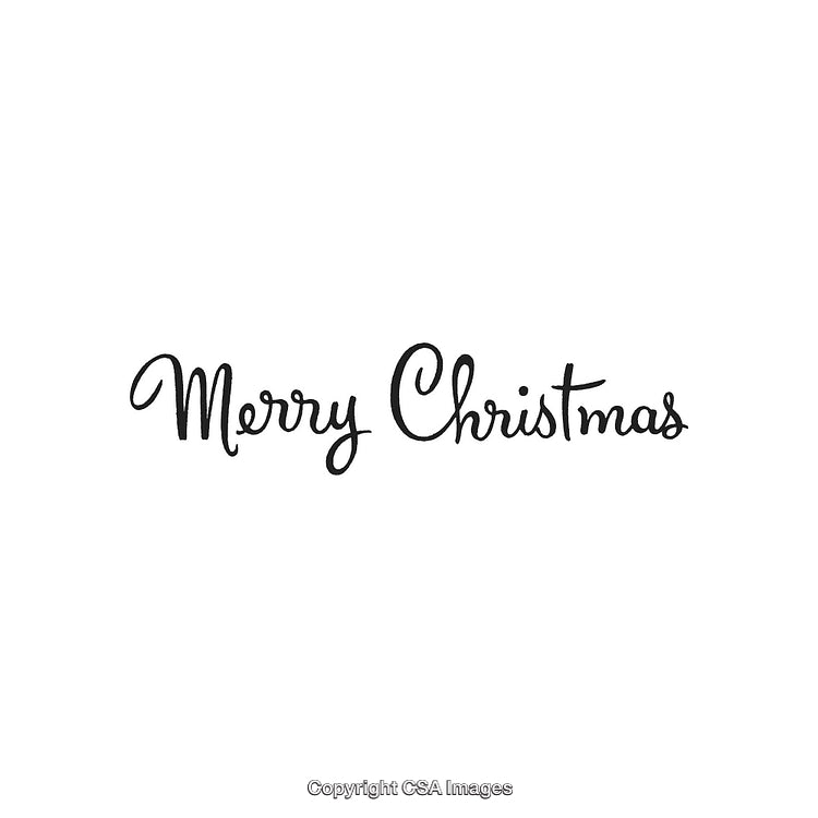 Elegant Handwritten Merry Christmas Greeting Text on White Background
