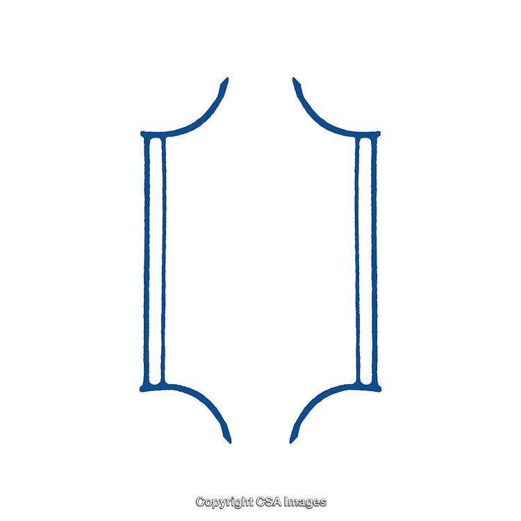 Simple Elegant Minimalistic Drawing of Blue Brackets on White Background