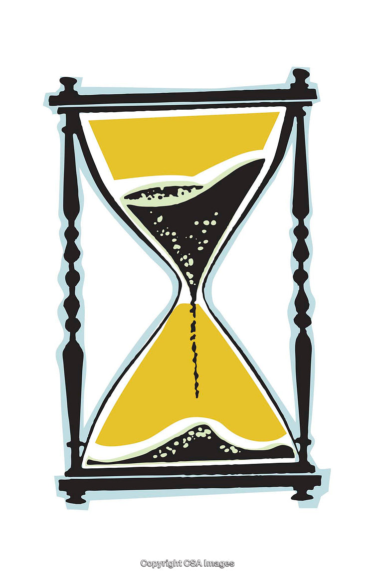 Colorful Illustration of an Hourglass Representing Time Flow and Transience
