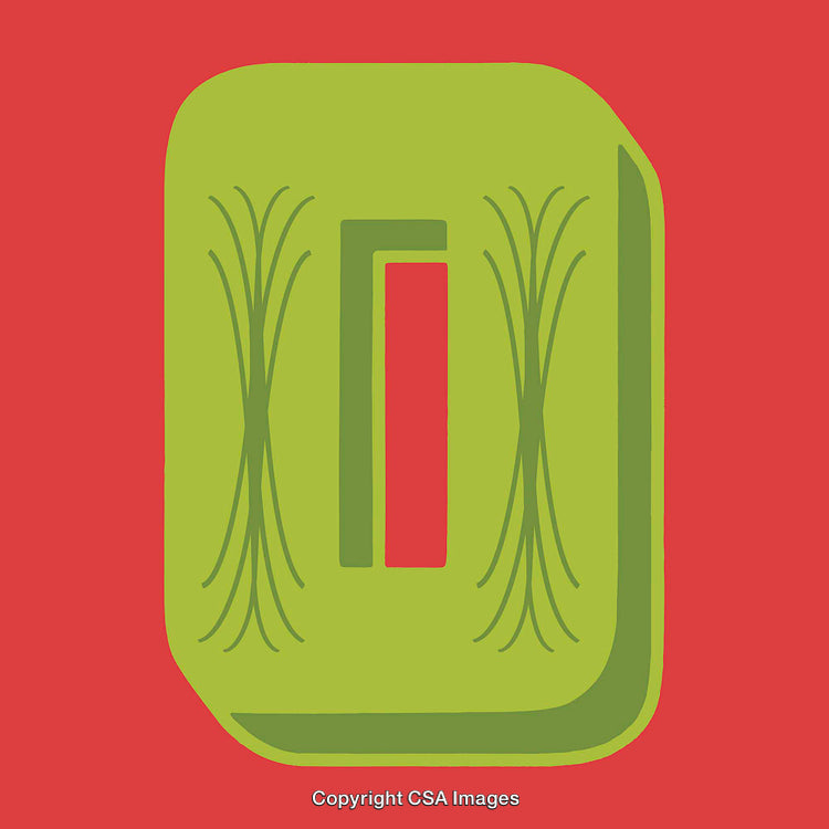 Abstract Modern Artwork Featuring the Number Zero in Bold Two-Tone Colors