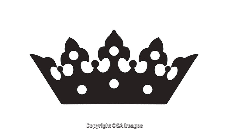 Black and White Display of a Formal Crown Icon