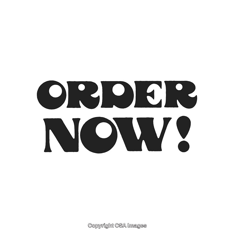 Bold Black Typography Showing 'Order Now!' On a White Background