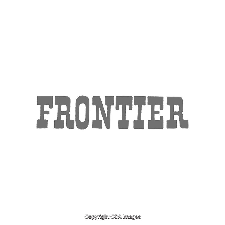 Bold Frontier Text in Vintage Style Against White Background