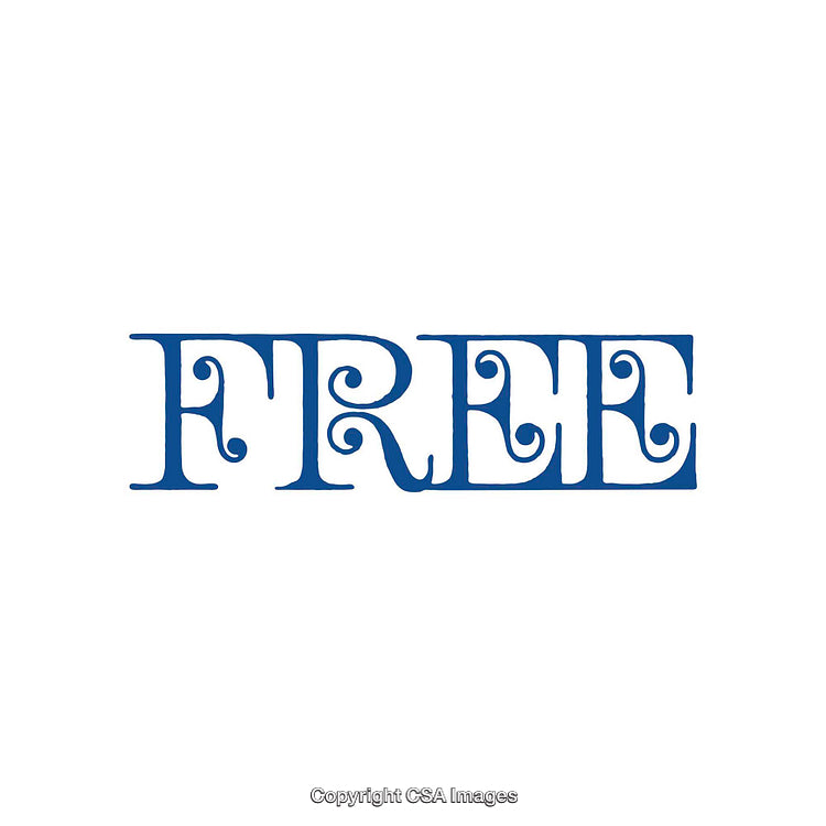 Decorative Typography Display with Word 'Free' in Elegant Blue Styling