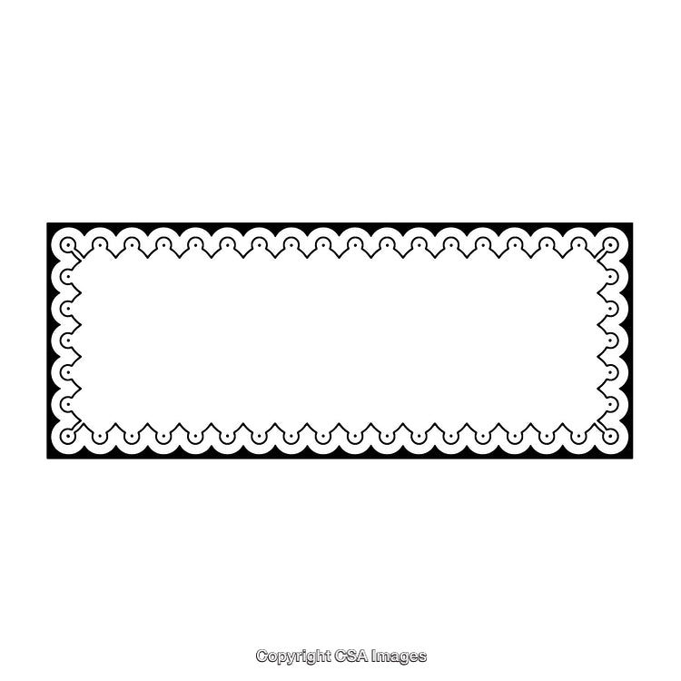 Black and White Decorative Frame with Scalloped Border Design