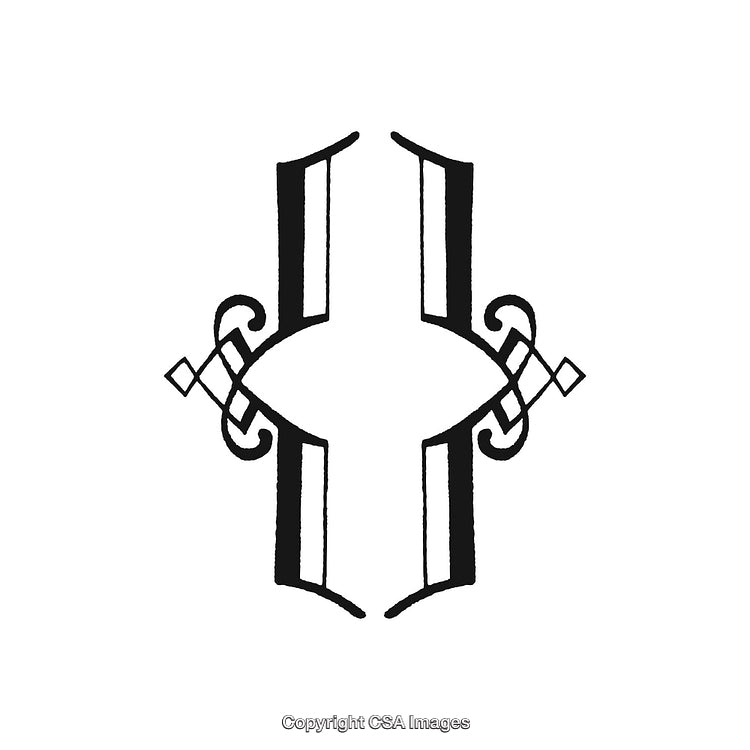 Abstract Black and White Decorative Design Ornament Illustration