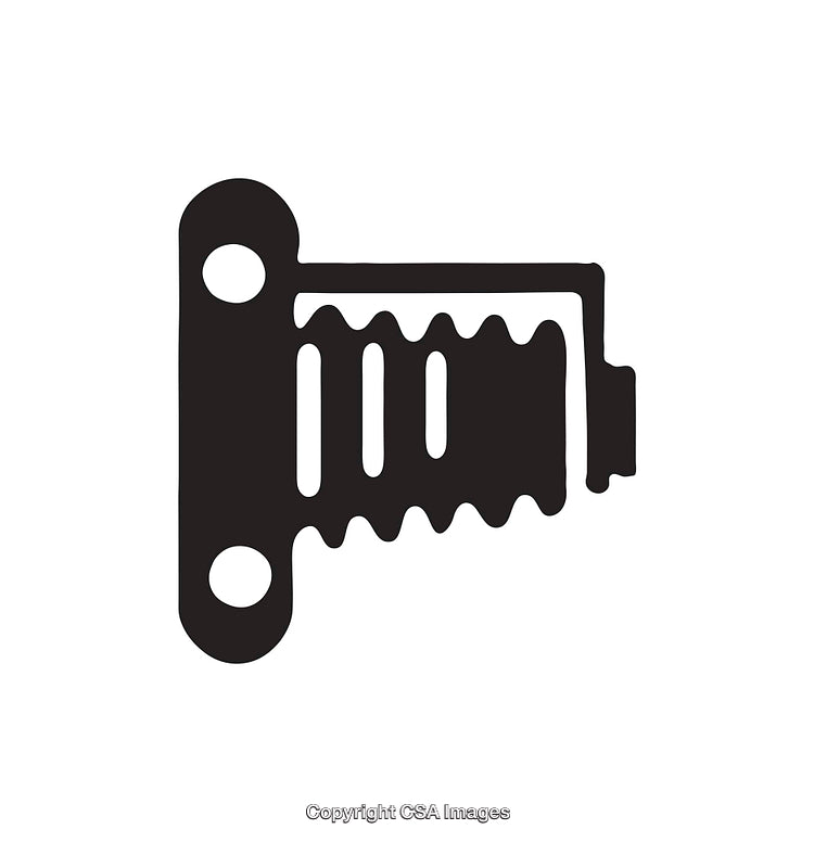 Black and White Line Art Illustration of a Mechanical Structure