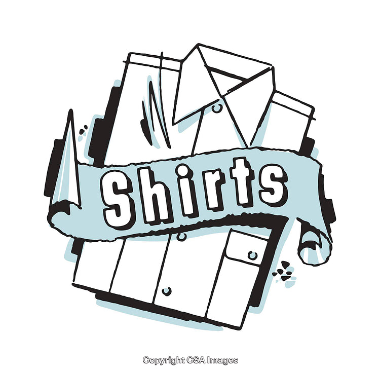 Stylized Illustration of Folded Shirt with Clothing Label Design