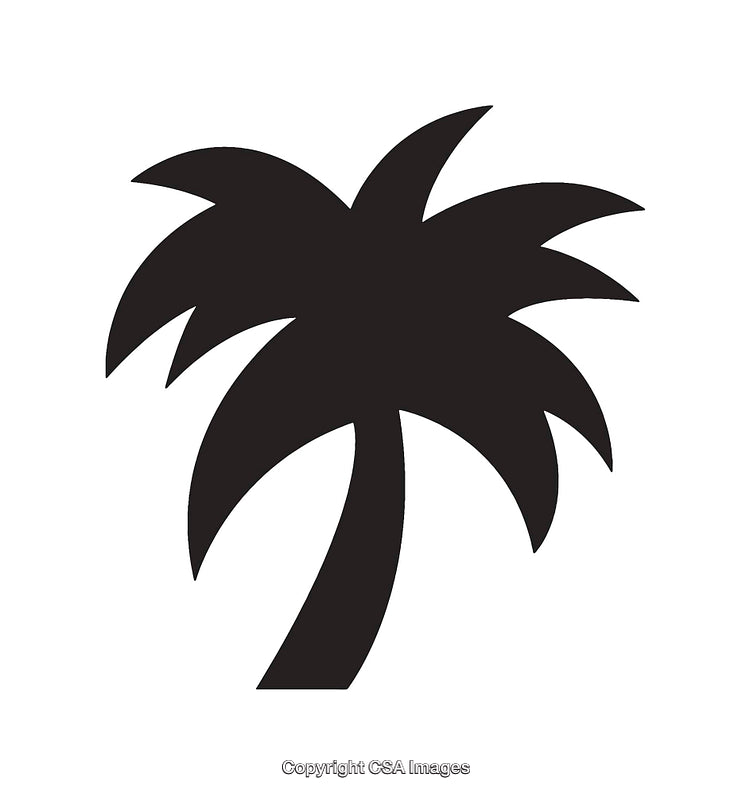 Silhouette of Palm Tree Icon in Minimalist Black and White Design