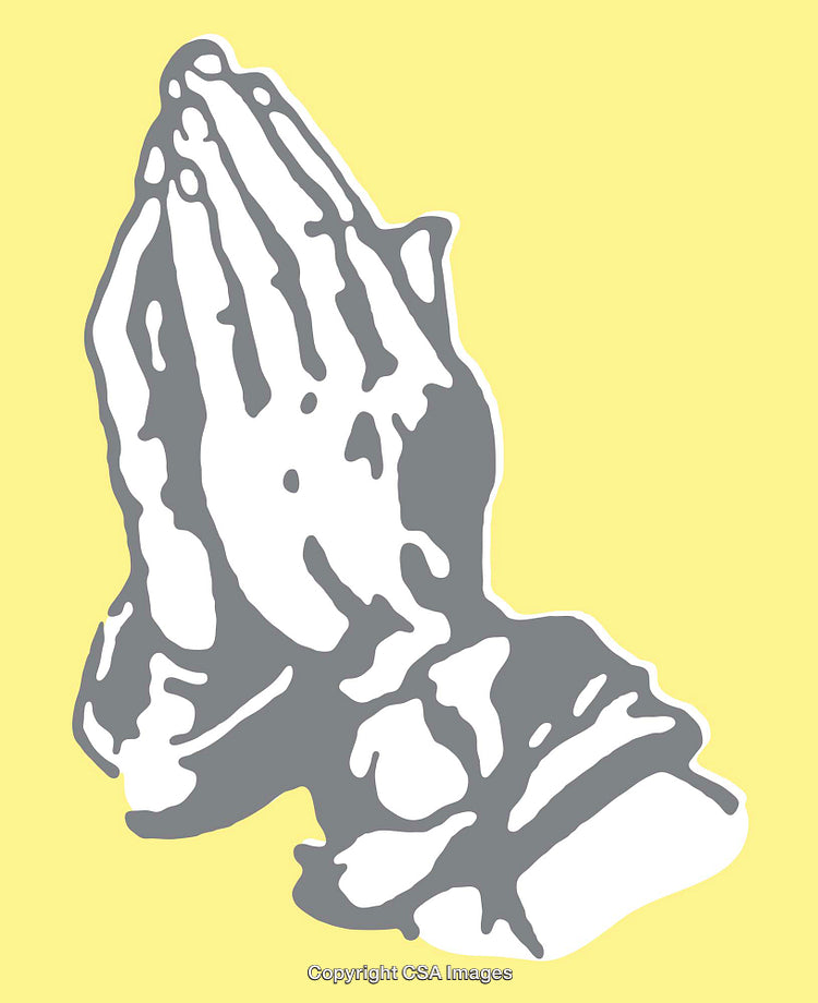Minimalist Illustration of Praying Hands Symbolizing Faith and Devotion
