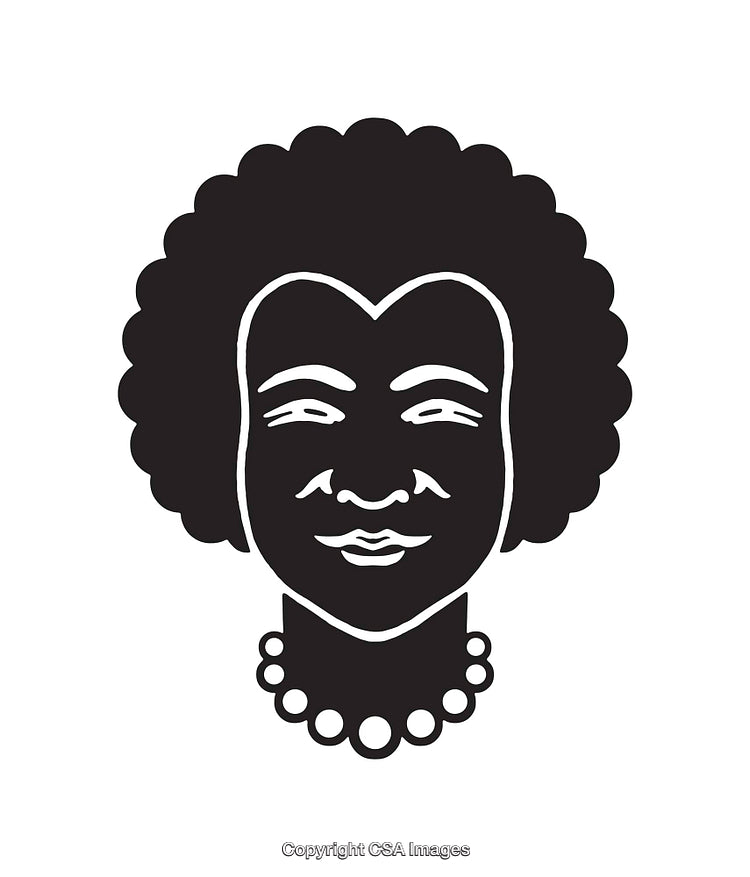 Black and White Line Art of a Smiling Woman Wearing a Necklace