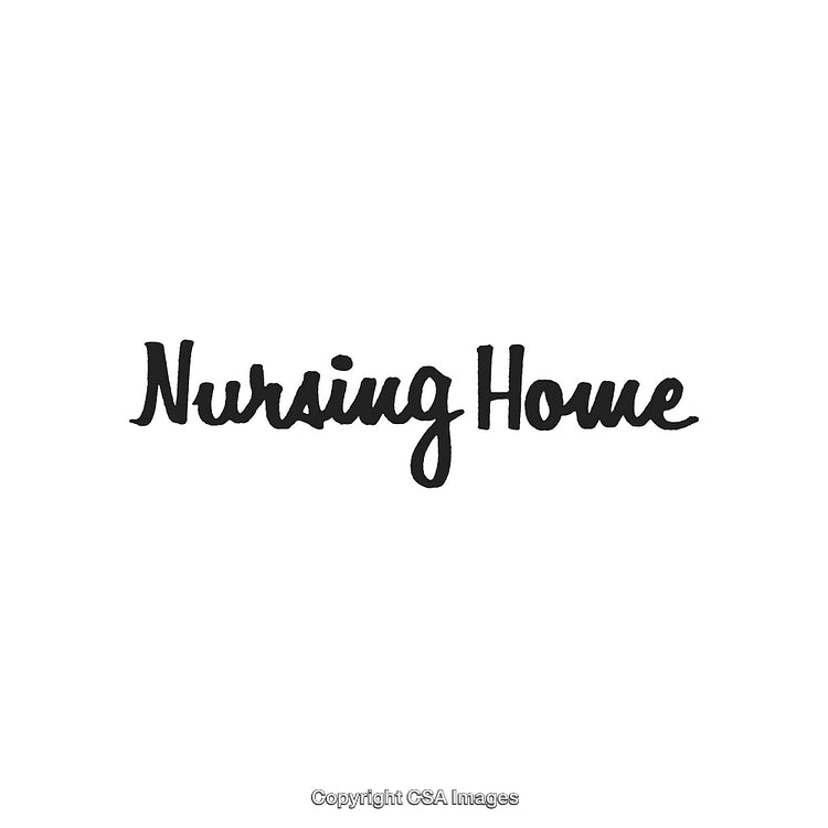 Handwritten Nursing Home Text in Black on a White Background