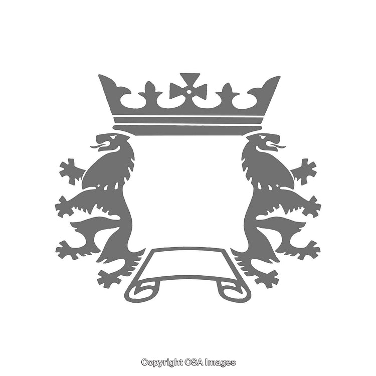 Elegant Heraldic Crown with Lions Highlighting Nobility and Prestige