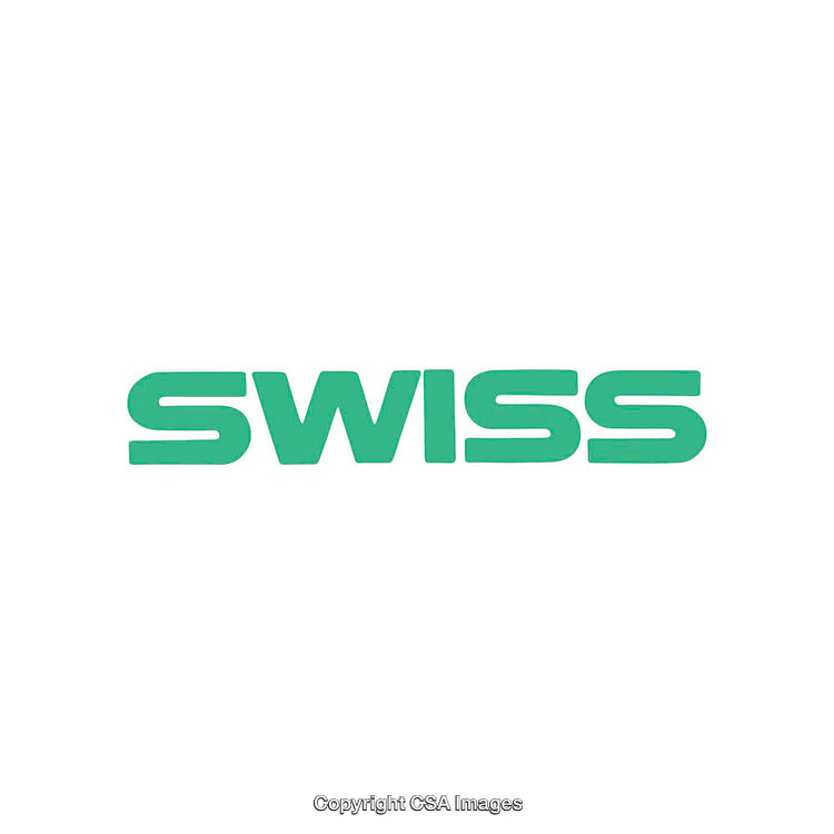 Green Typography Design Featuring Swiss Text on White Background