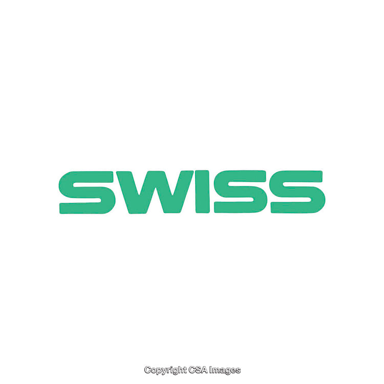 Green Typography Design Featuring Swiss Text on White Background