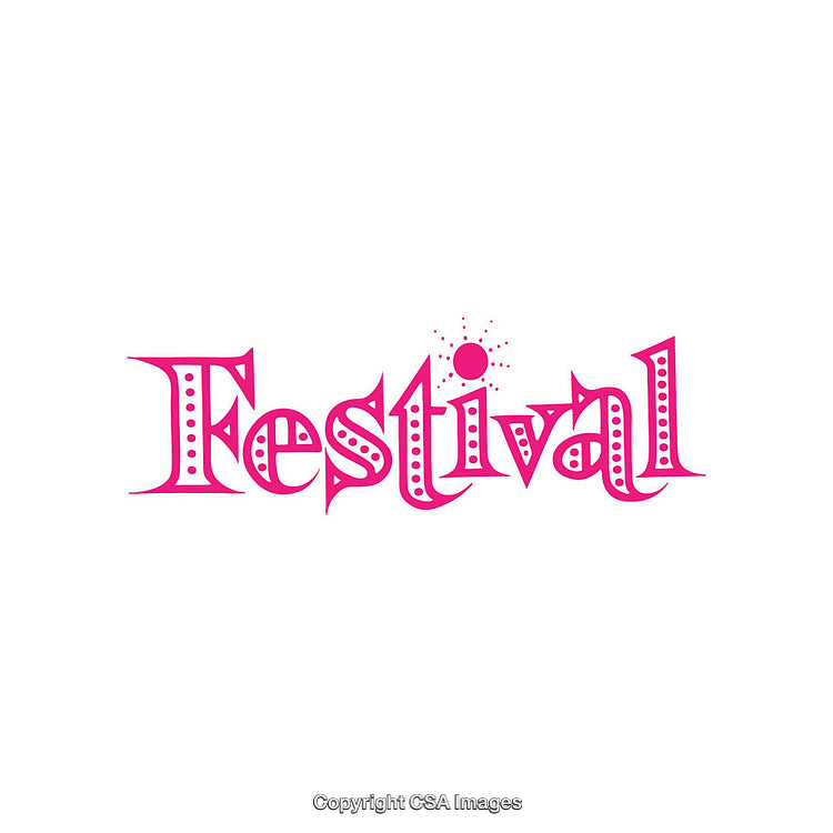 Decorative Pink Typography Highlighting the Word 'Festival' with Creative Design