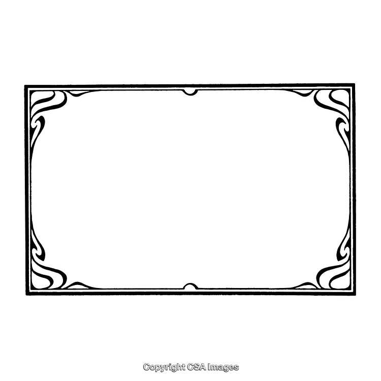 Elegant Black and White Border with Decorative Design Elements