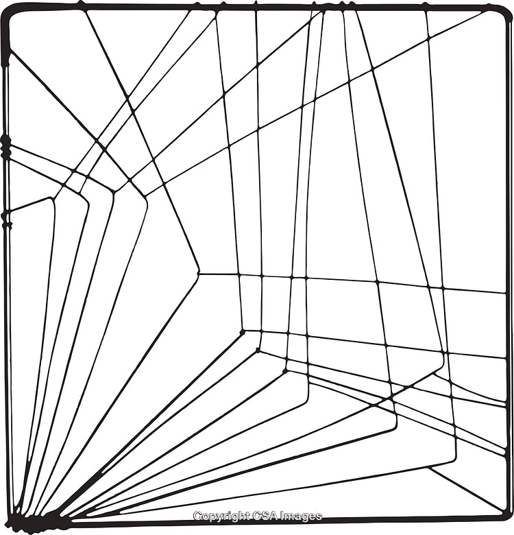 Abstract Geometric Black and White Pattern with Overlapping Lines and Shapes