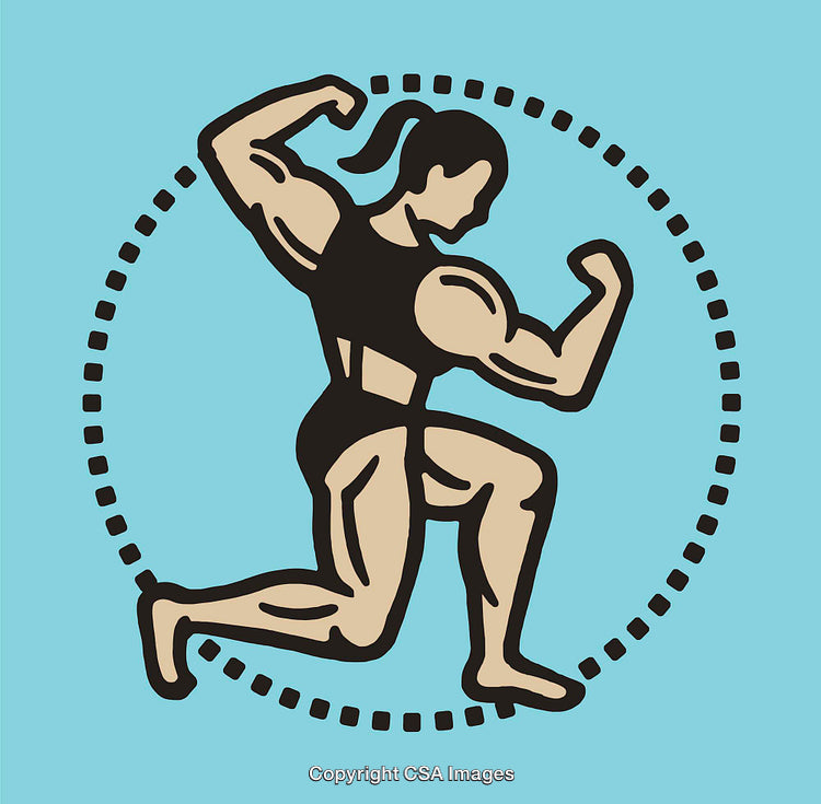 Illustration of a Strong Female Athlete in a Fitness Pose