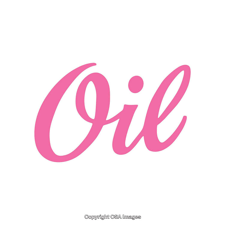 Stylish Pink Typographic Art Featuring the Word 'Oil' on a White Background