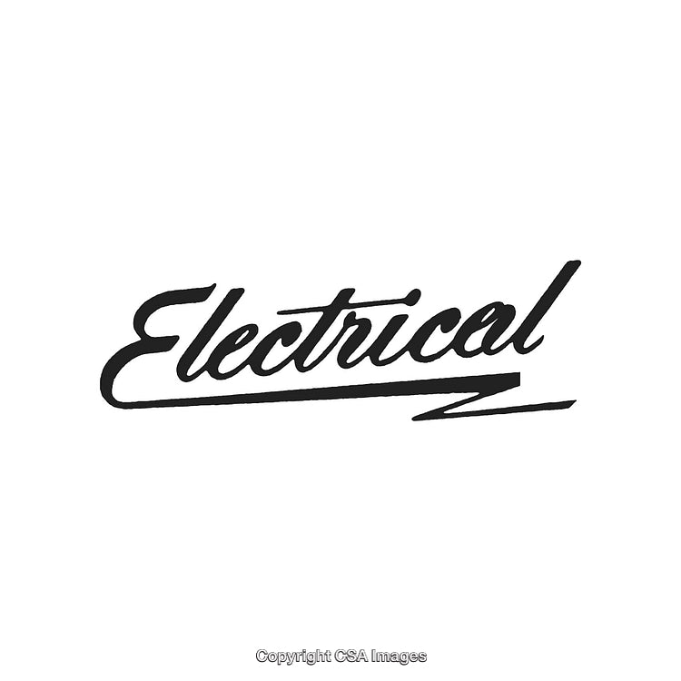 Stylized Typography Depicting the Word Electrical in a Dynamic Script