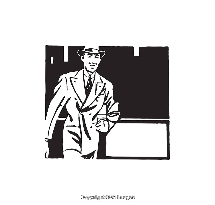 Retro Style Illustration of a Gentleman in a Suit and Hat