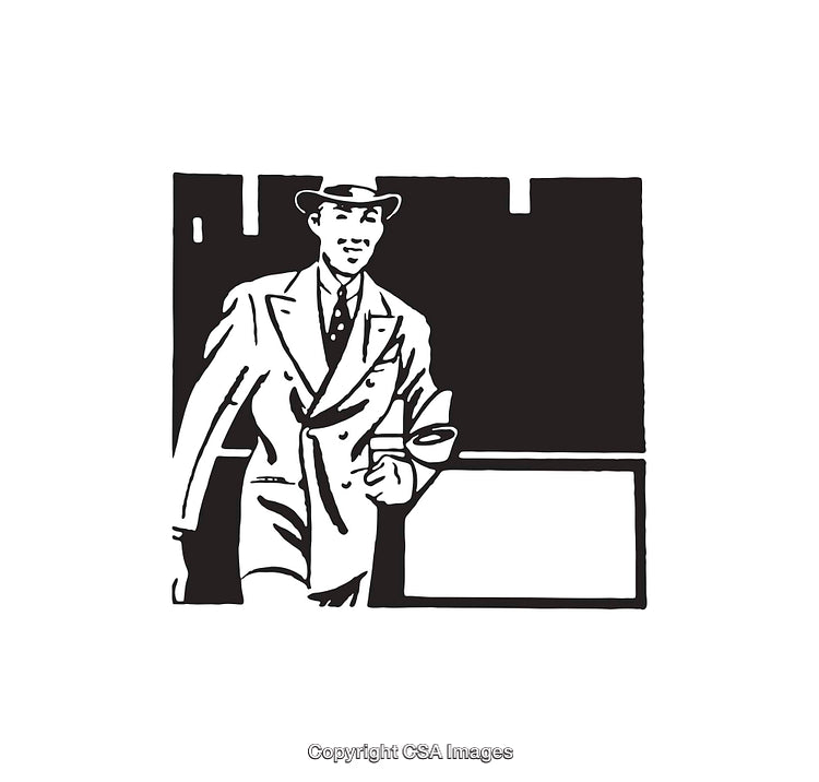 Retro Style Illustration of a Gentleman in a Suit and Hat