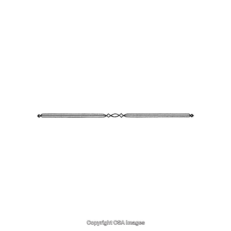 Minimal Decorative Horizontal Design Ornament in Black and White Style