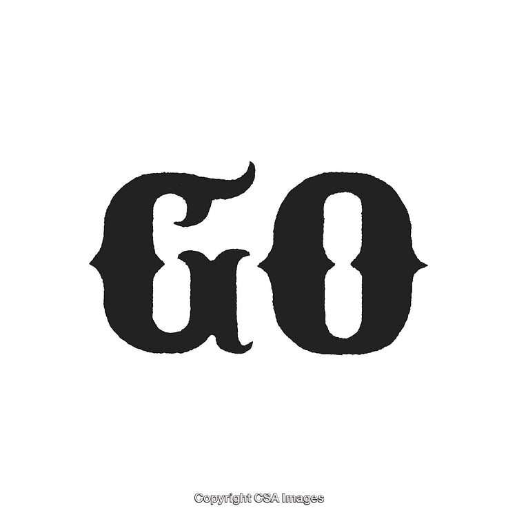 Vintage Styled Typography of the Word 'Go' With a Retro Aesthetic