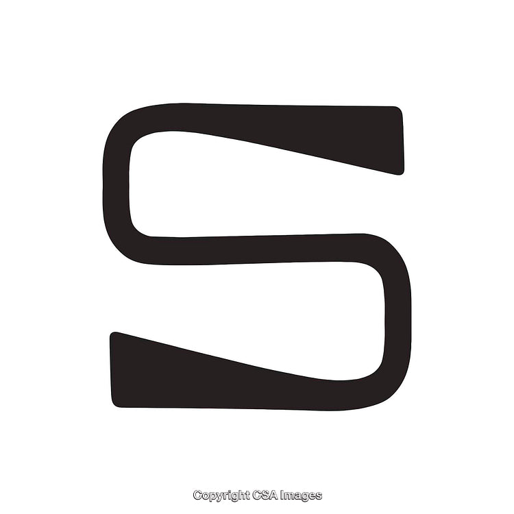Abstract Representation of Stylized Letter S on White Background