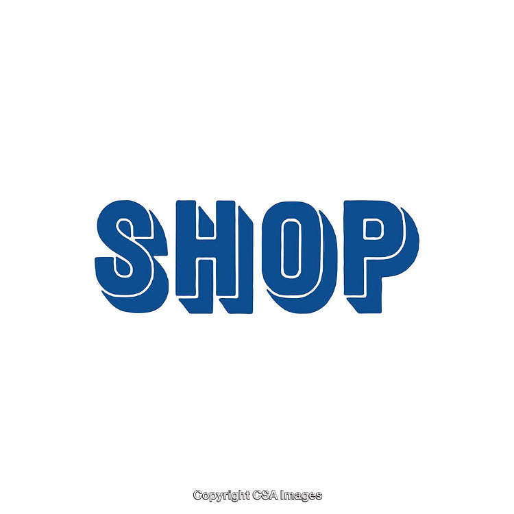 Minimalist Blue Typography With the Word 'Shop' in Bold Letters