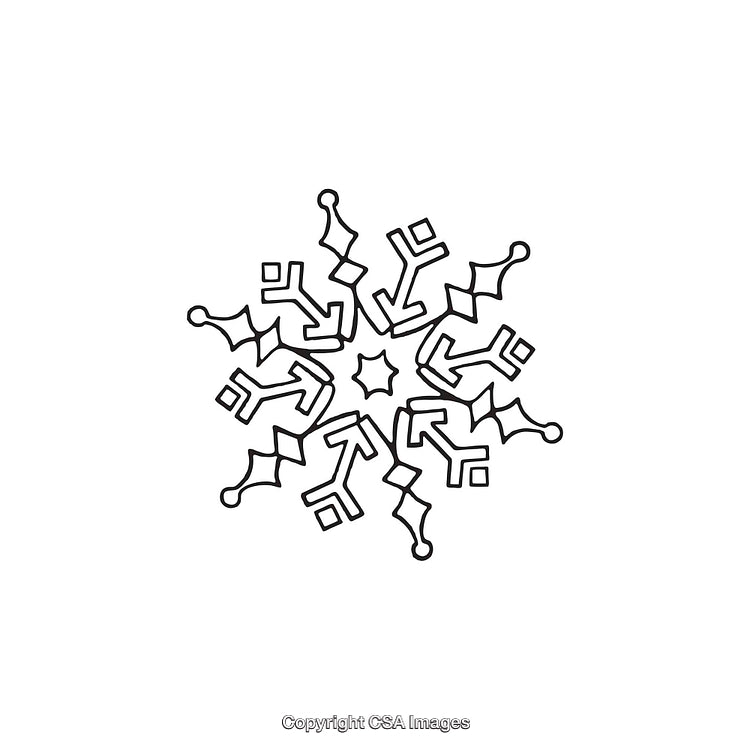 Intricate Snowflake Black and White Dingbat Symbol for Decorations or Patterns