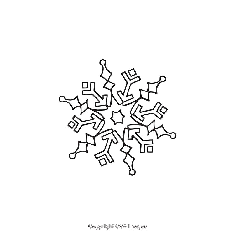 Intricate Snowflake Black and White Dingbat Symbol for Decorations or Patterns